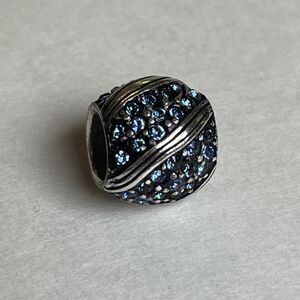 New Brighton ABC AMERICANA Silver Blue Bead Charm Spacer